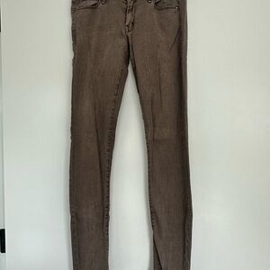 MOTHER Women's brown low rise Skinny Jeans